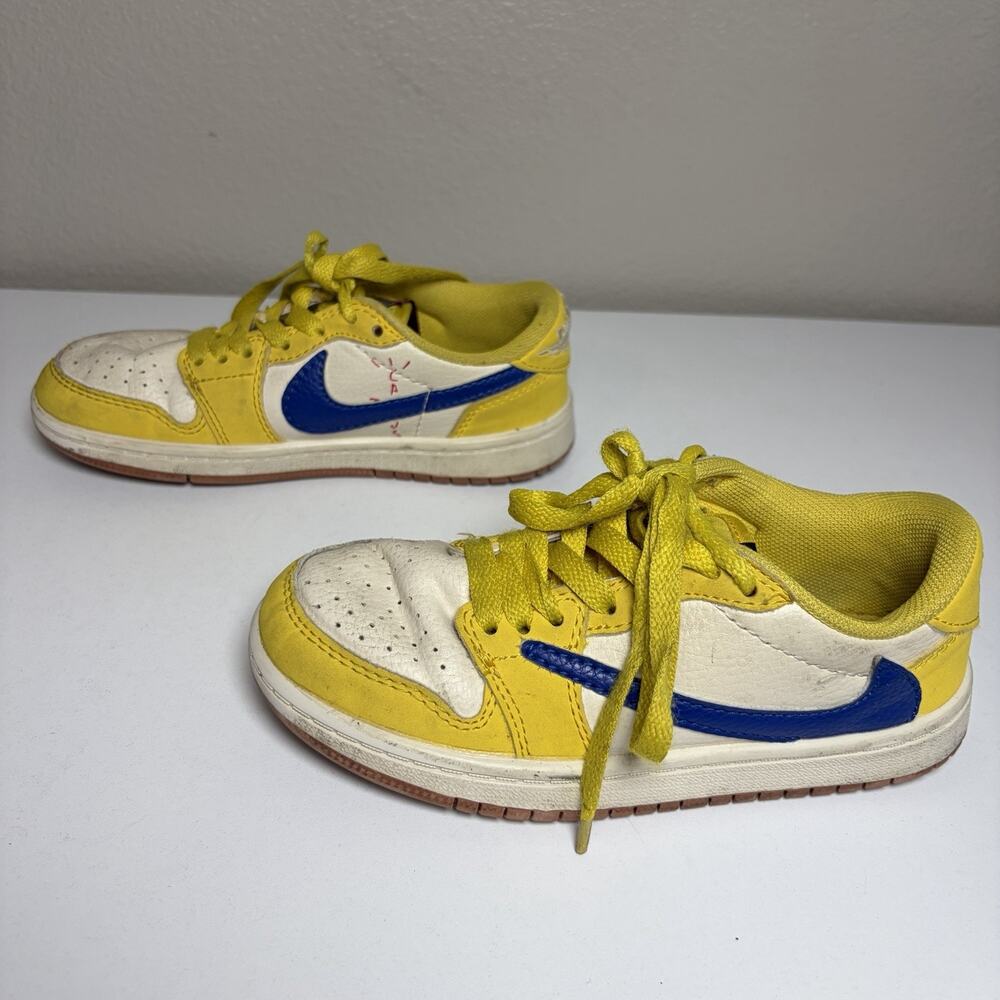 Nike Air Jordan 1 Retro Low OG Travis Scott Canary DZ4137-700 PS Kids Sz 13C